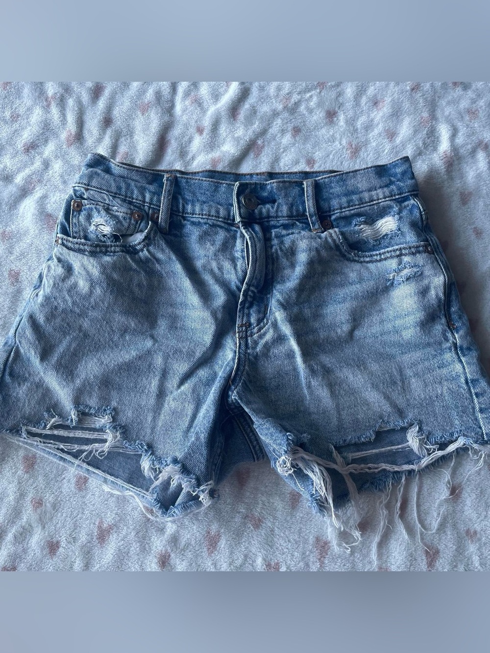 Ripped Denim Shorts